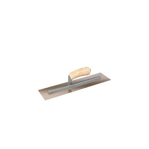 Steel City Trowels By Bon Bon 66-132 Finish Trowel, Square, Golden Stainless, 20 X 5, Wood 66-132 - main